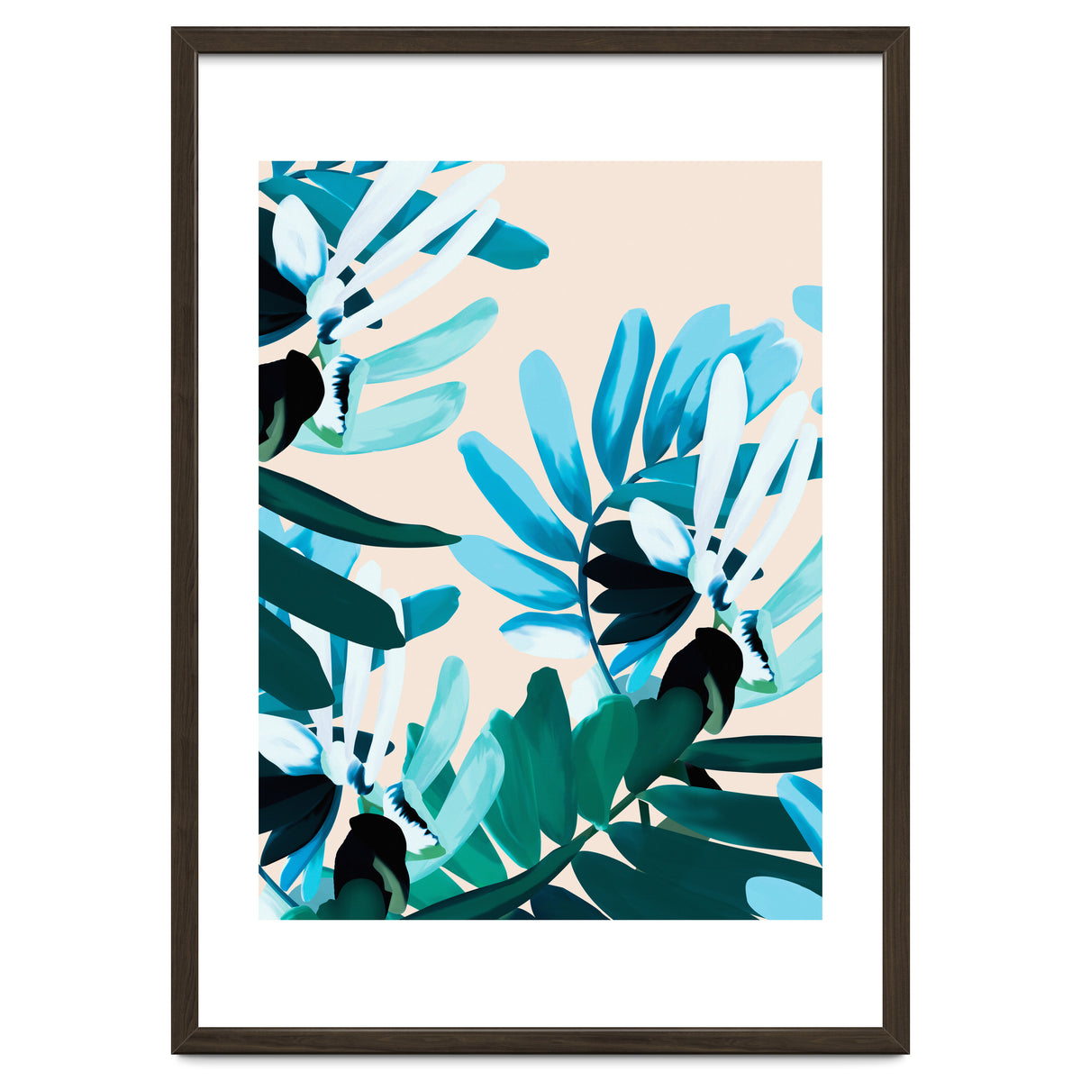 Large bluish botanical leaves