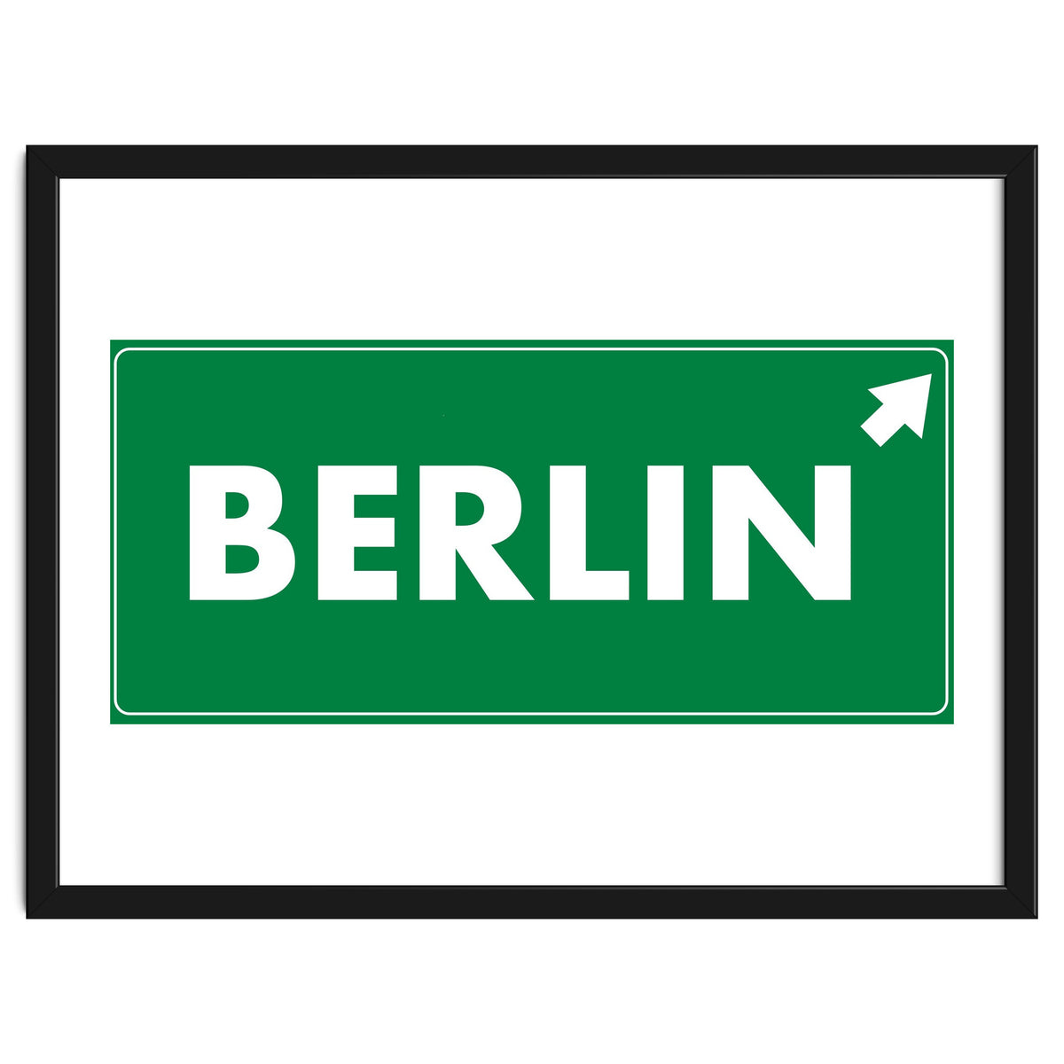 Let`s go to Berlin, Germany! Green road sign