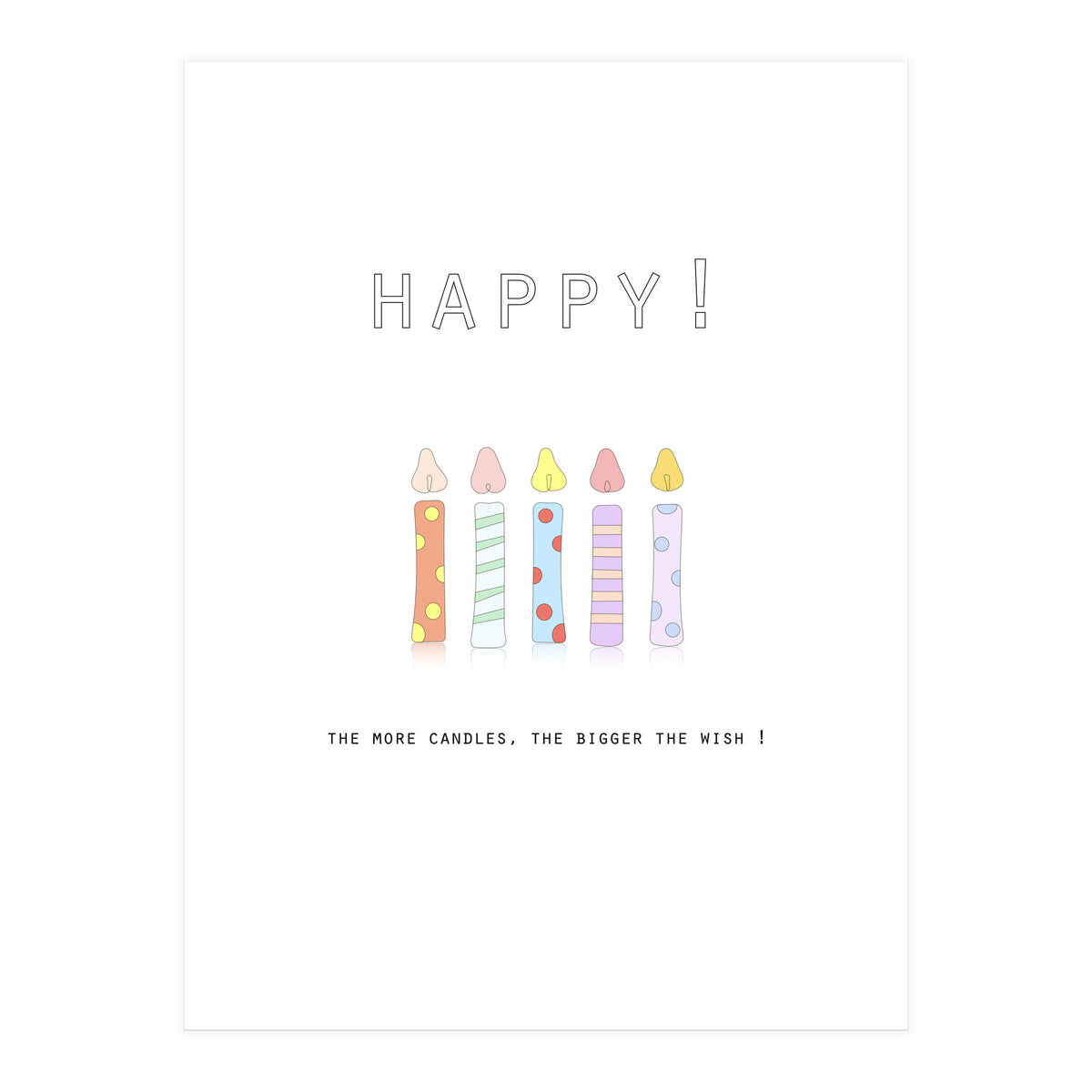 HAPPY!  THE MORE CANDLES, THE BIGGER THE WISH! (Print Only)