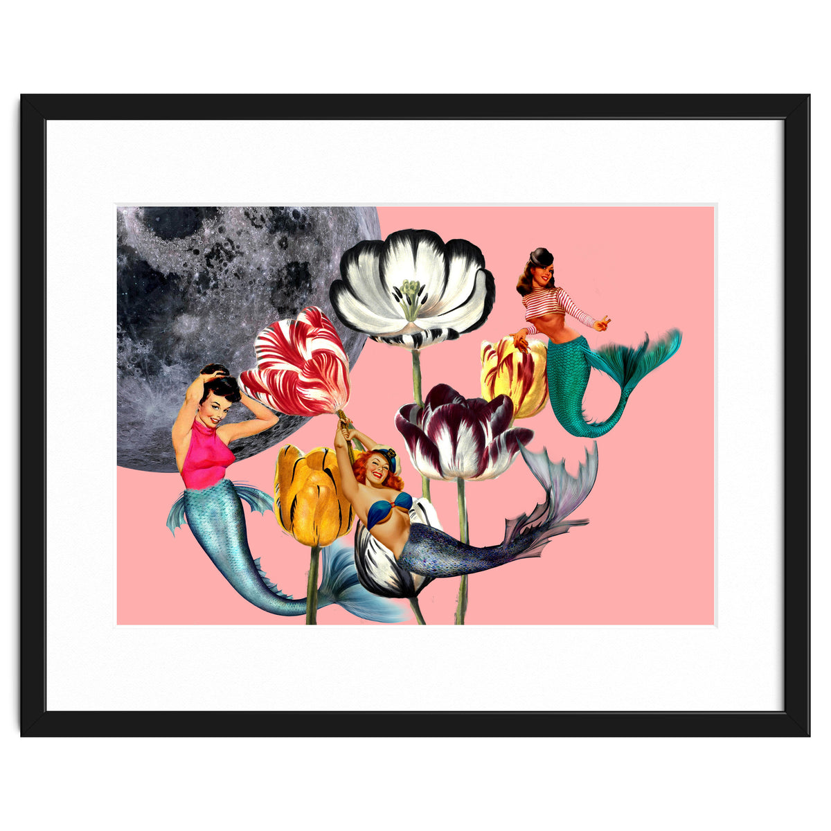 Mermaid Floral with moon