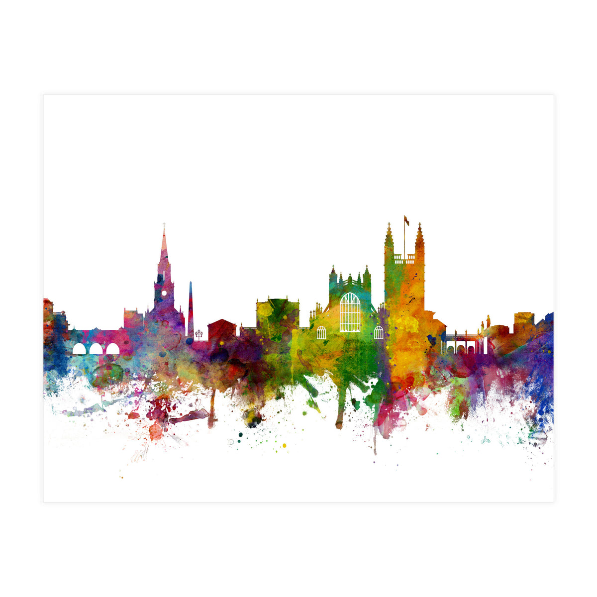 Bath England Skyline Cityscape (Print Only)