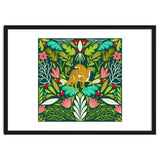 Cheetah Couple Illustration, Wild Cat Jungle Nature, Mandala Painting, Wildlife Tropical Tiger thumbnail