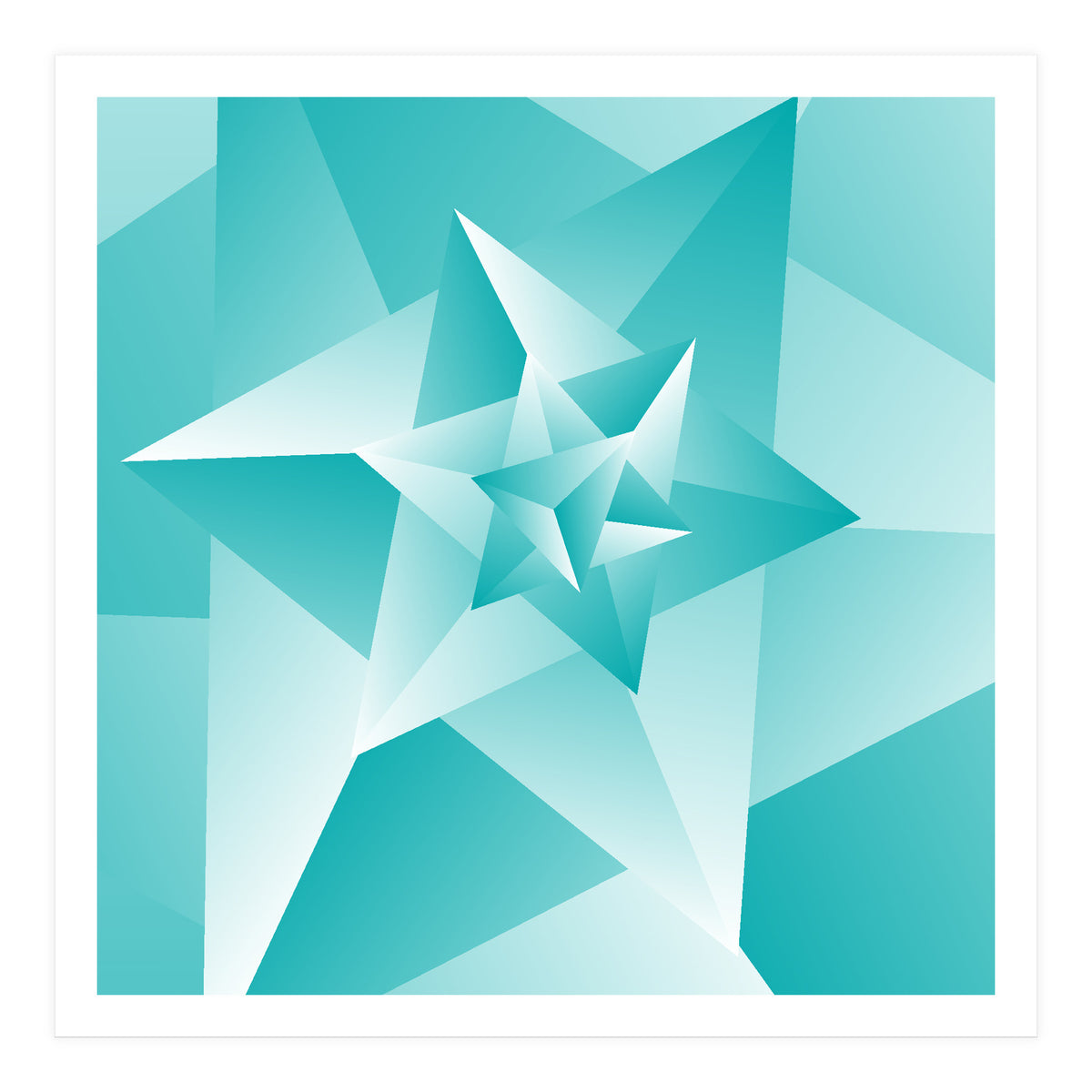 Bluish Trendy Triangle Pattern (Print Only)