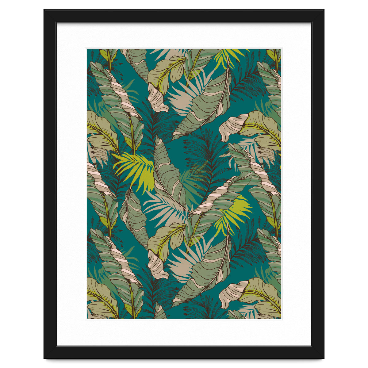 Drawing of wild tropical jungle