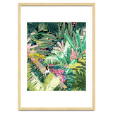 Bohemian Jungle, Tropical Botanical Nature Illustration, Forest Solo Travel Plants Painting thumbnail