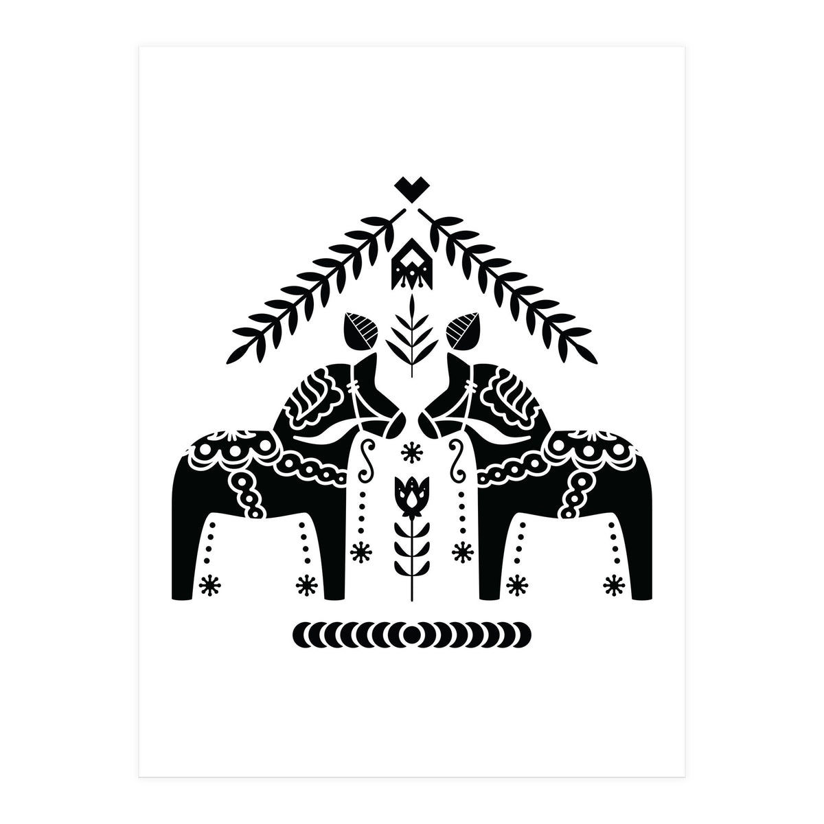 Swedish Dala Horse Folk Pattern (Print Only)