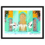 Moroccan Courtyard | Heron Animal Wildlife & Ethnic Vintage Architecture | Royal Fountain Palace thumbnail
