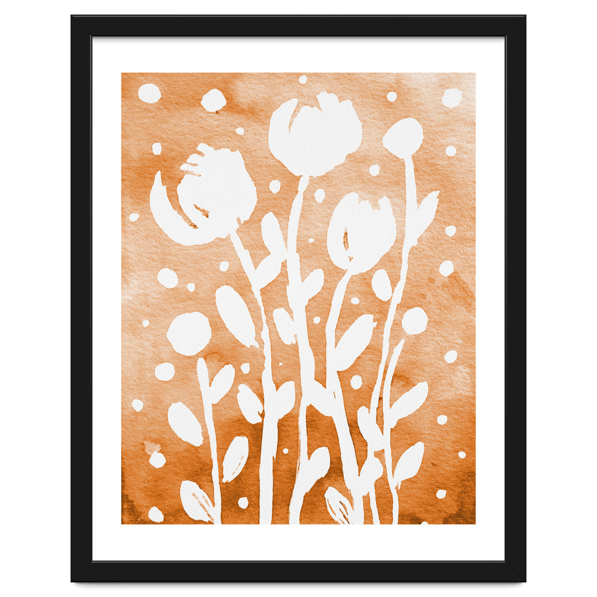 Abstract Flowers Orange