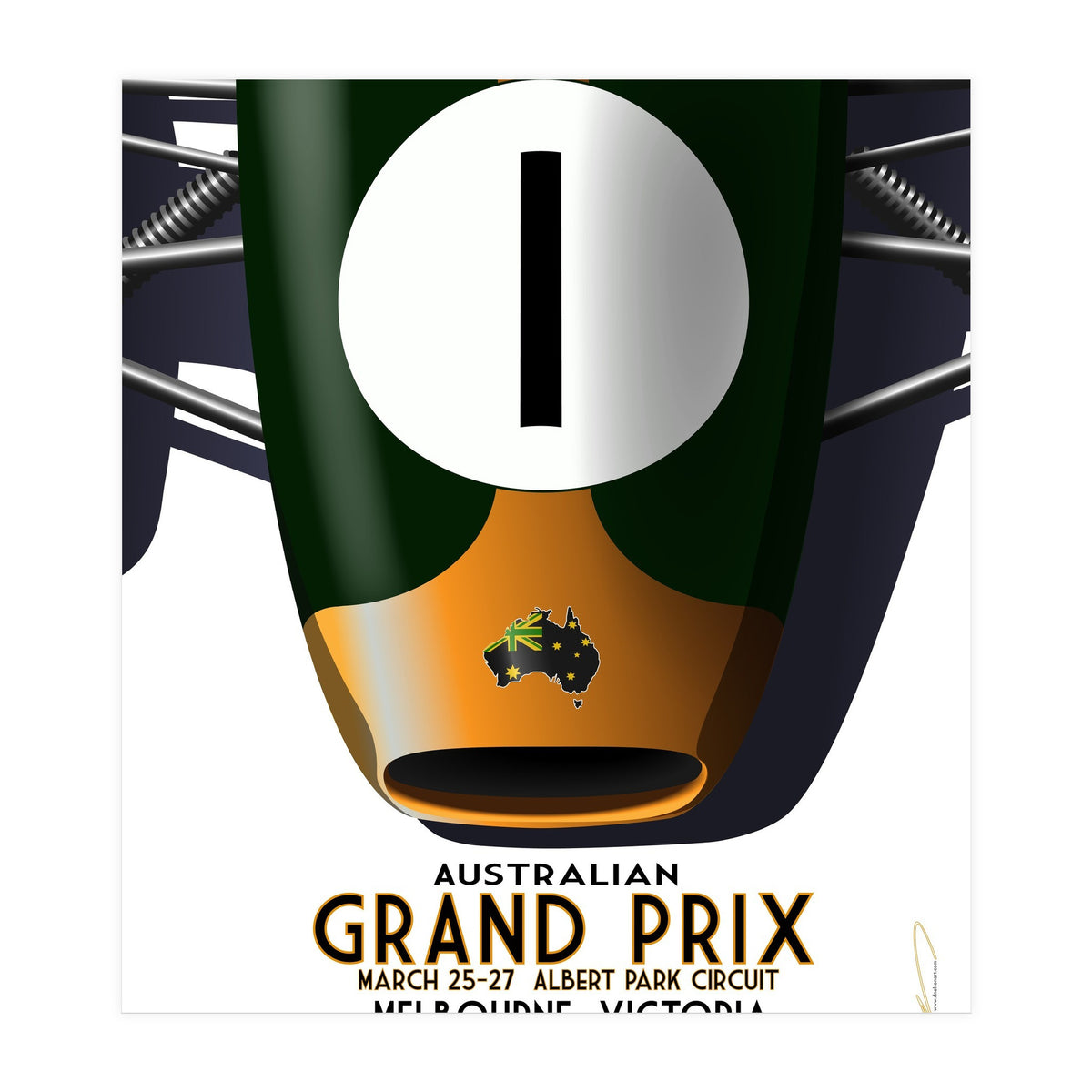 Australian Grand Prix Art Deco poster (Print Only)
