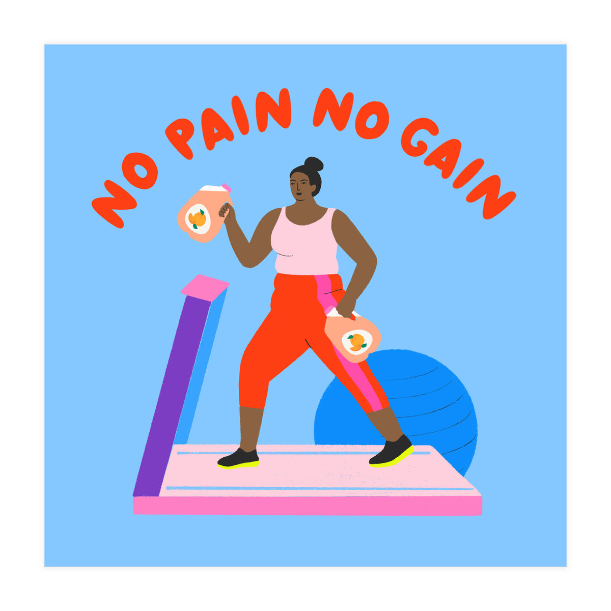 No Pain No Gain Square (Print Only)