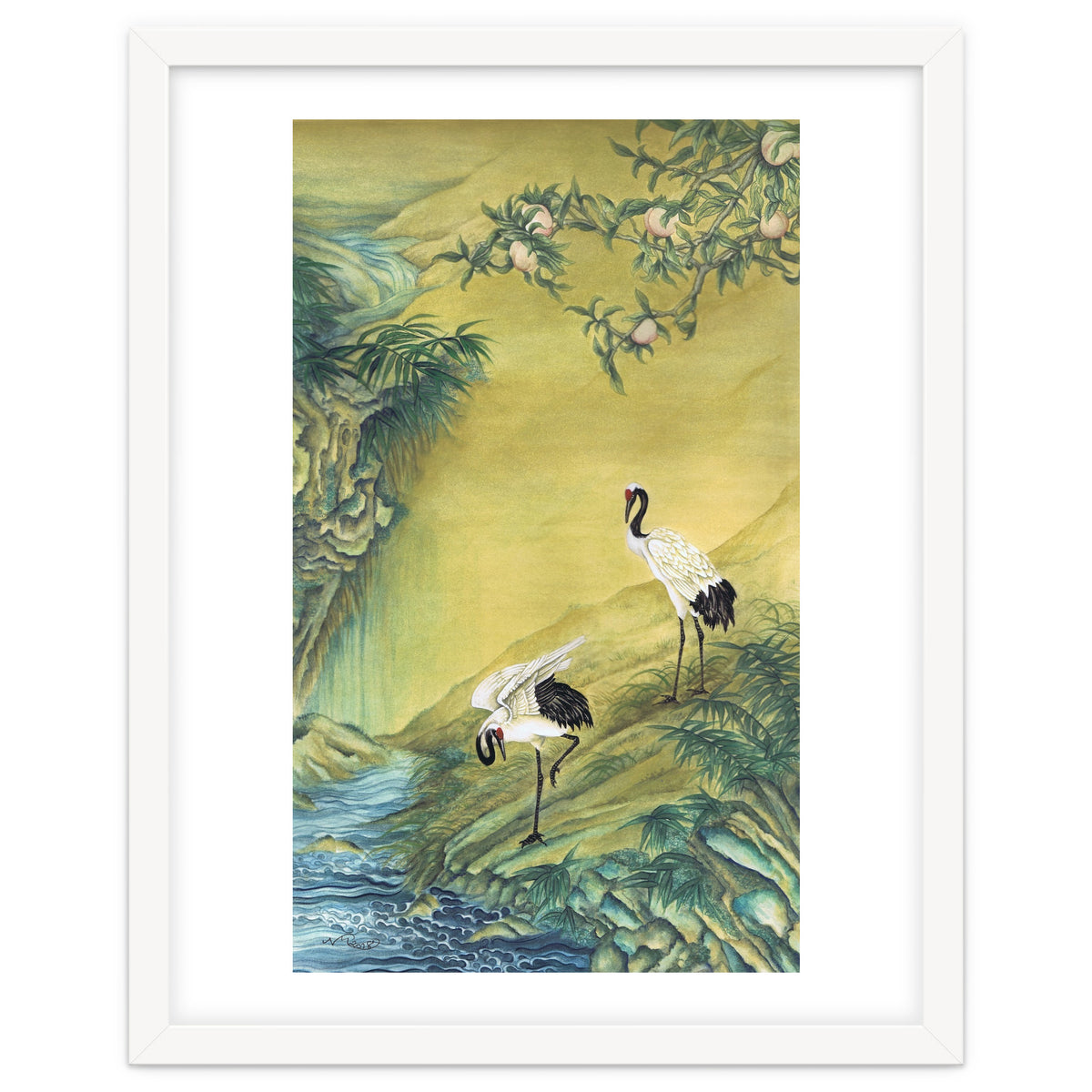 Cranes Under A Peach Tree