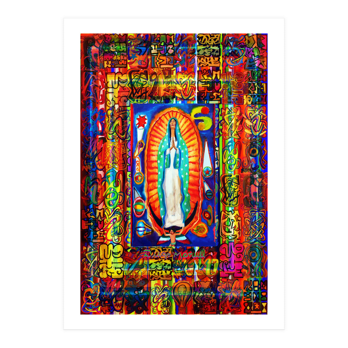 Graffiti Digital 2022 337 and Virgin of Guadalupe (Print Only)