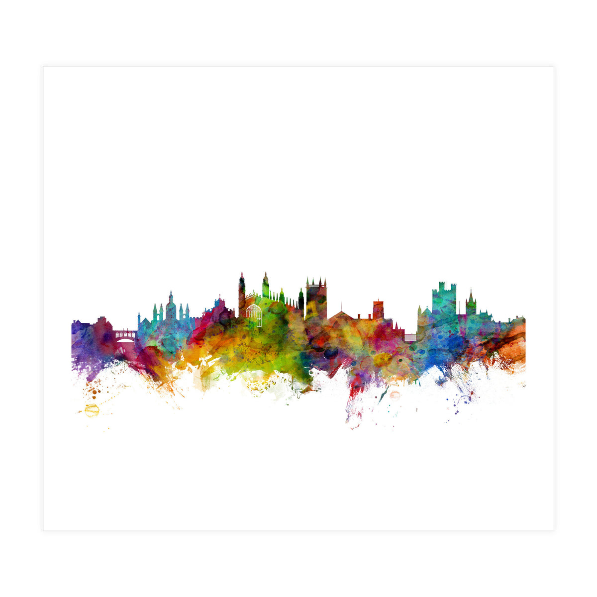 Cambridge England Skyline (Print Only)