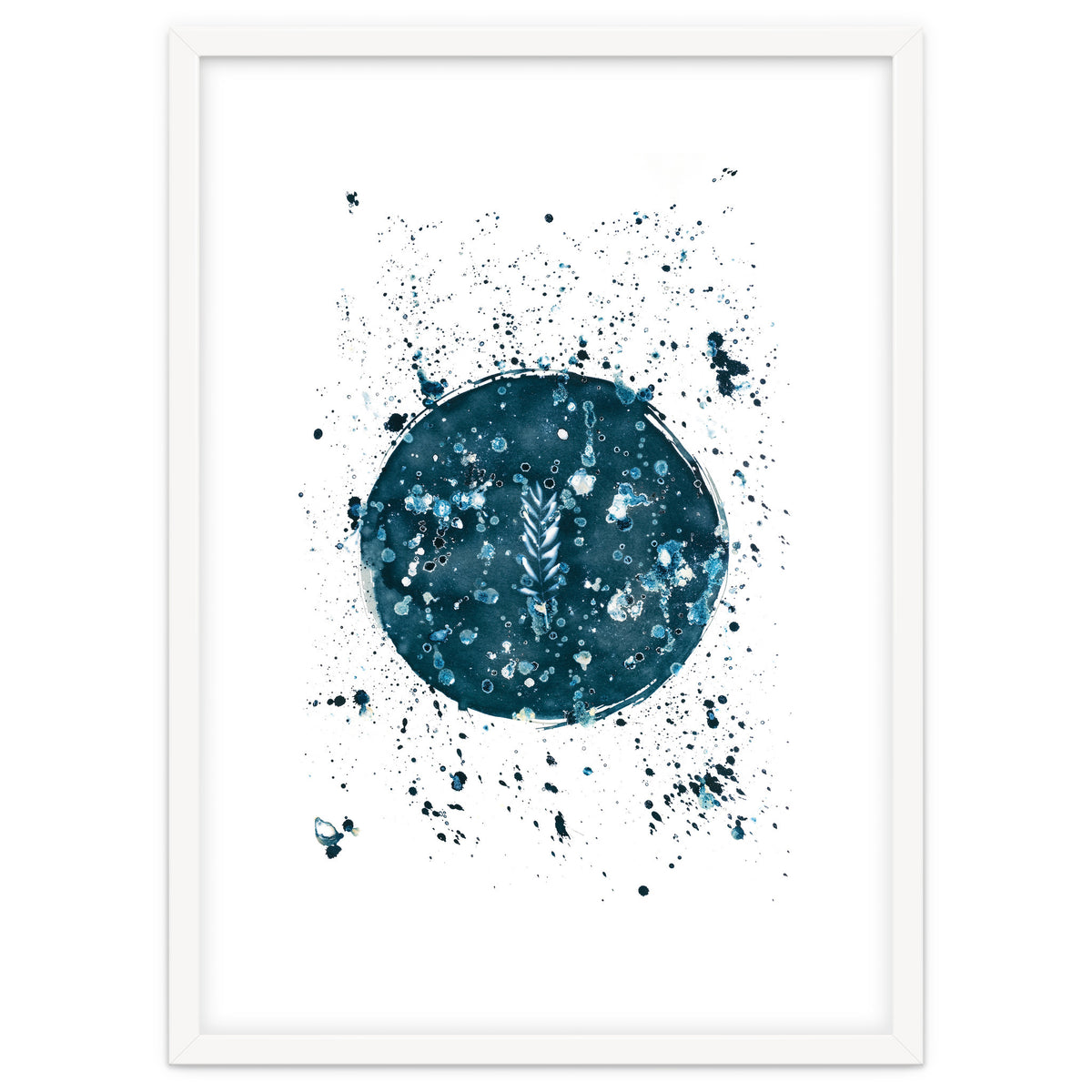 Indigo Blue Botanical Leaves No. 8