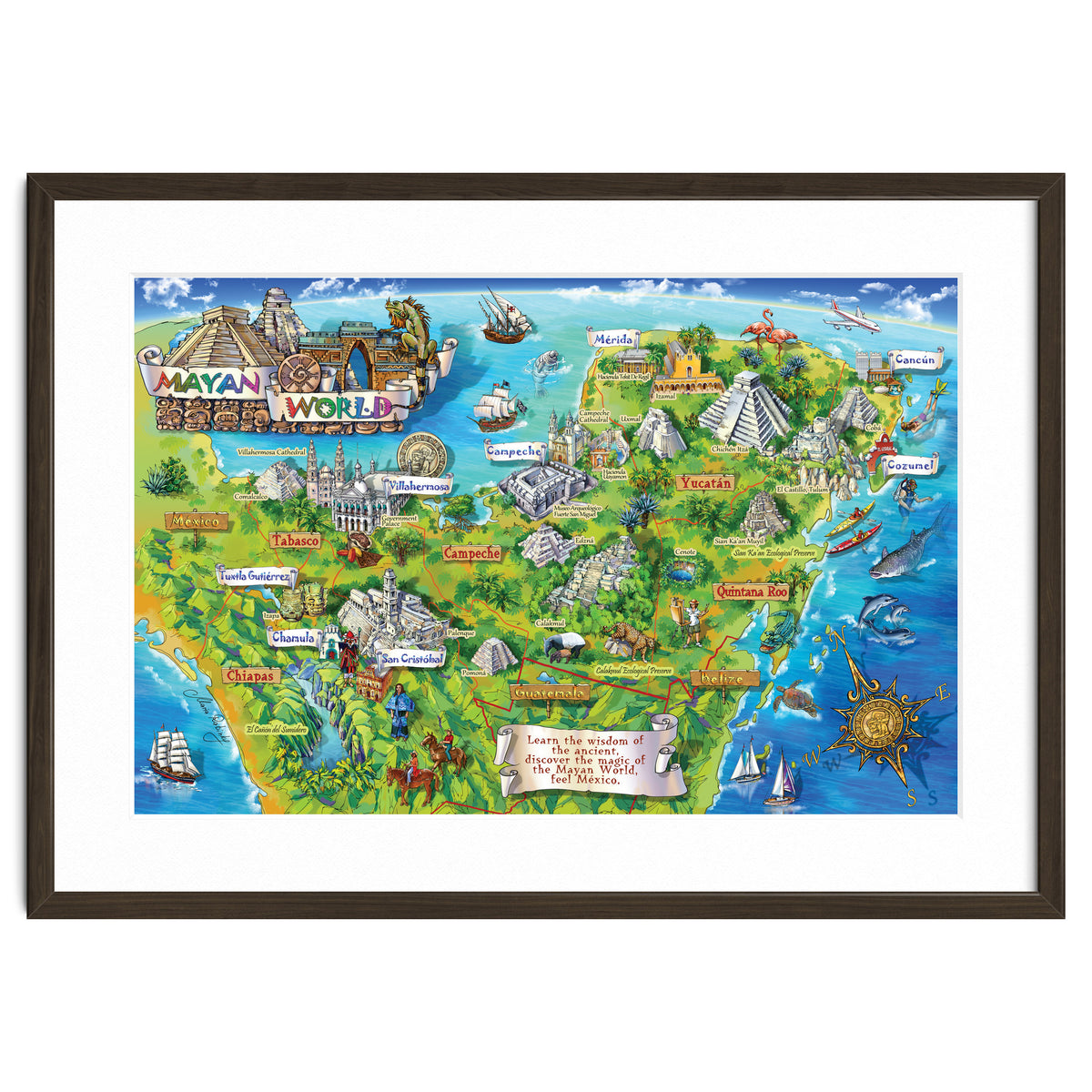 Yucatan Map Illustration