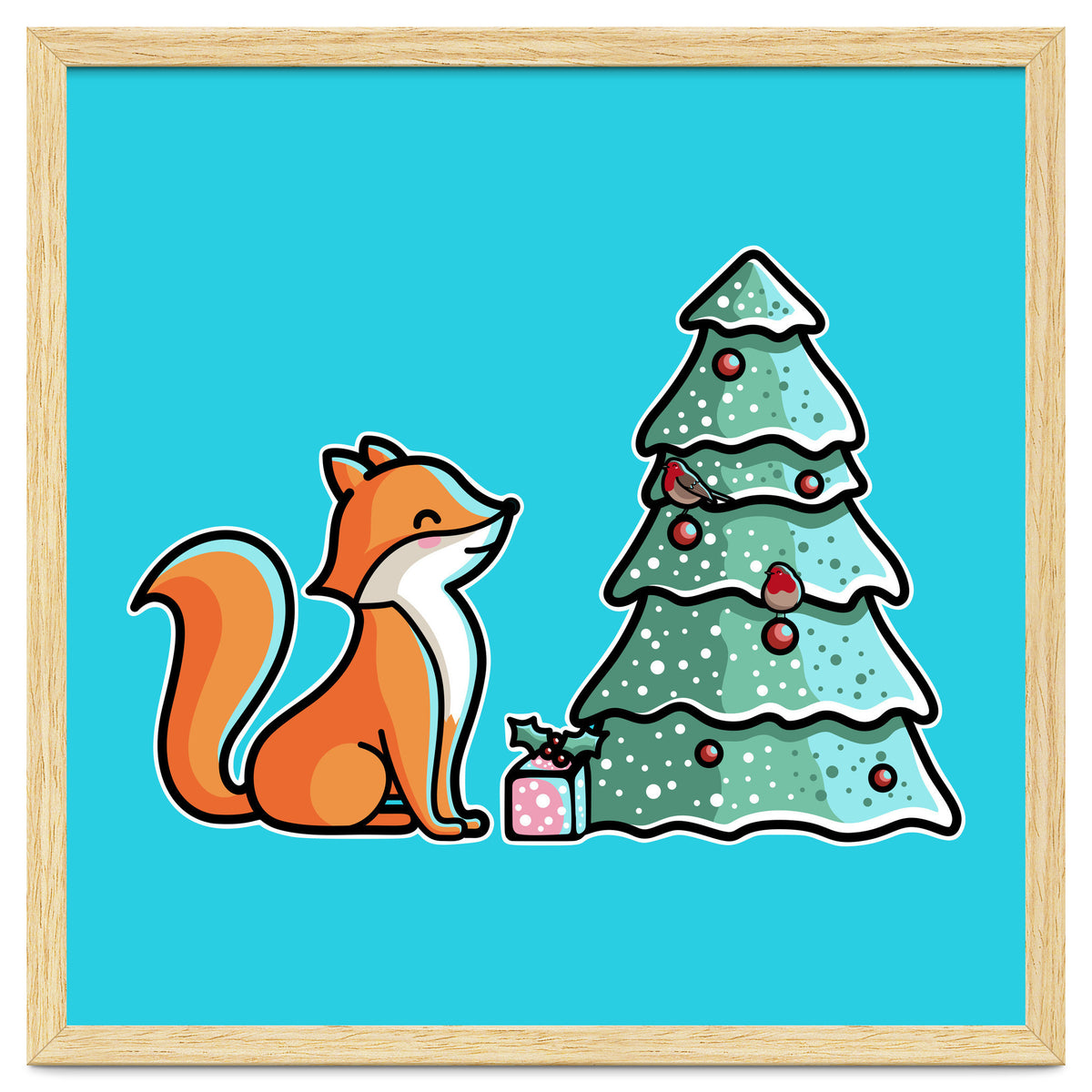 Cute Fox Christmas Tree