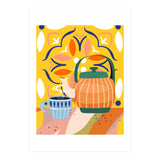 Pumpkin Spice Latte | Tea Chai Kettle & Cup | Modern Bohemian Colorful India | Eclectic Culture (Print Only) thumbnail