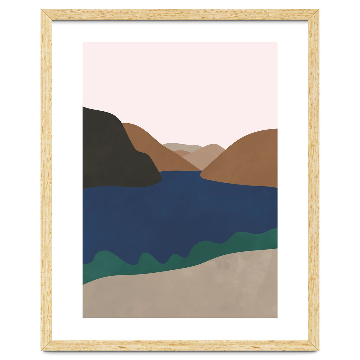 Neutral Mid Century Montains Nordic Print