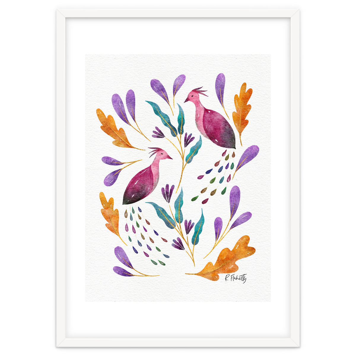Folk Art Peacocks | Pink
