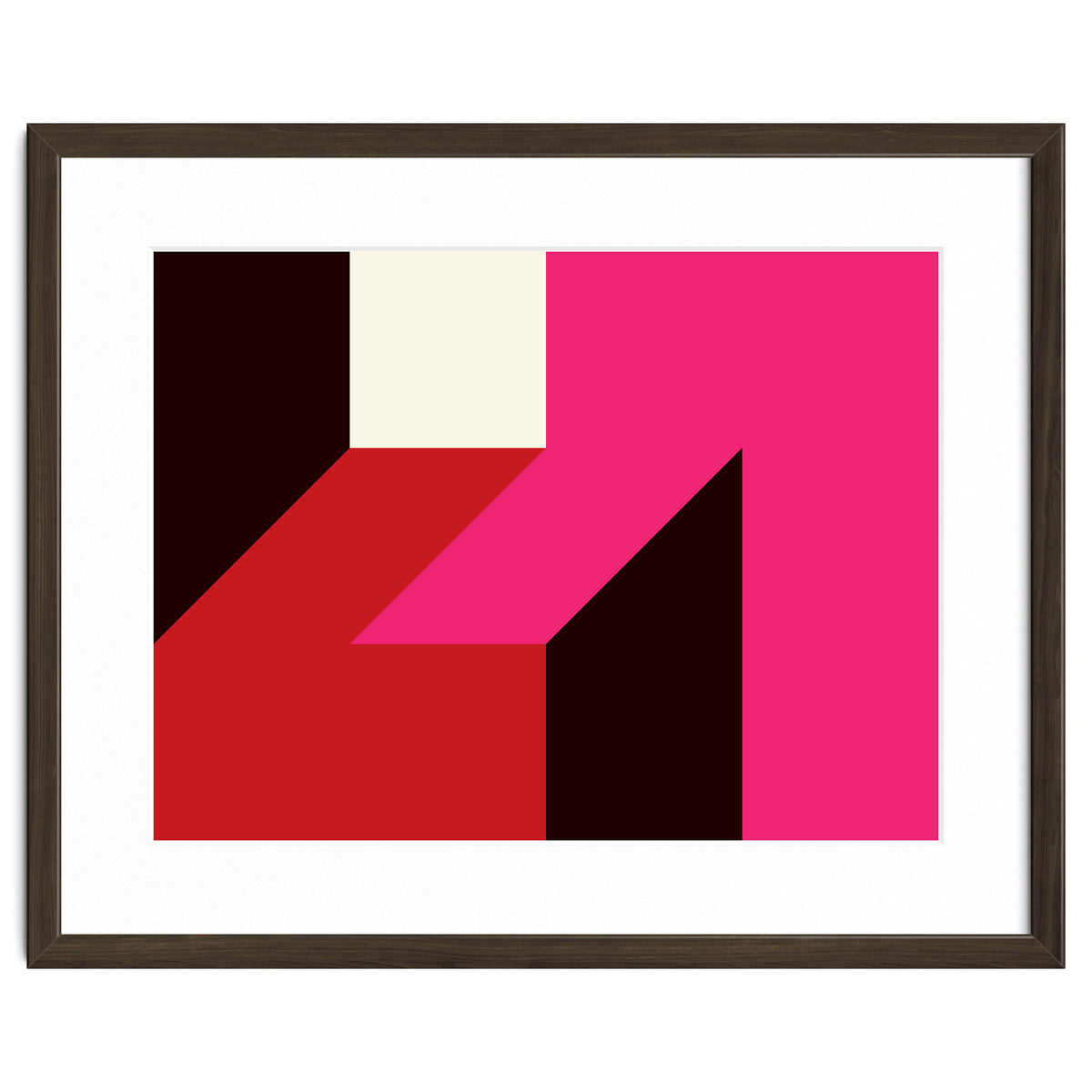 Geometric Shapes No. 62 - red, magenta & black