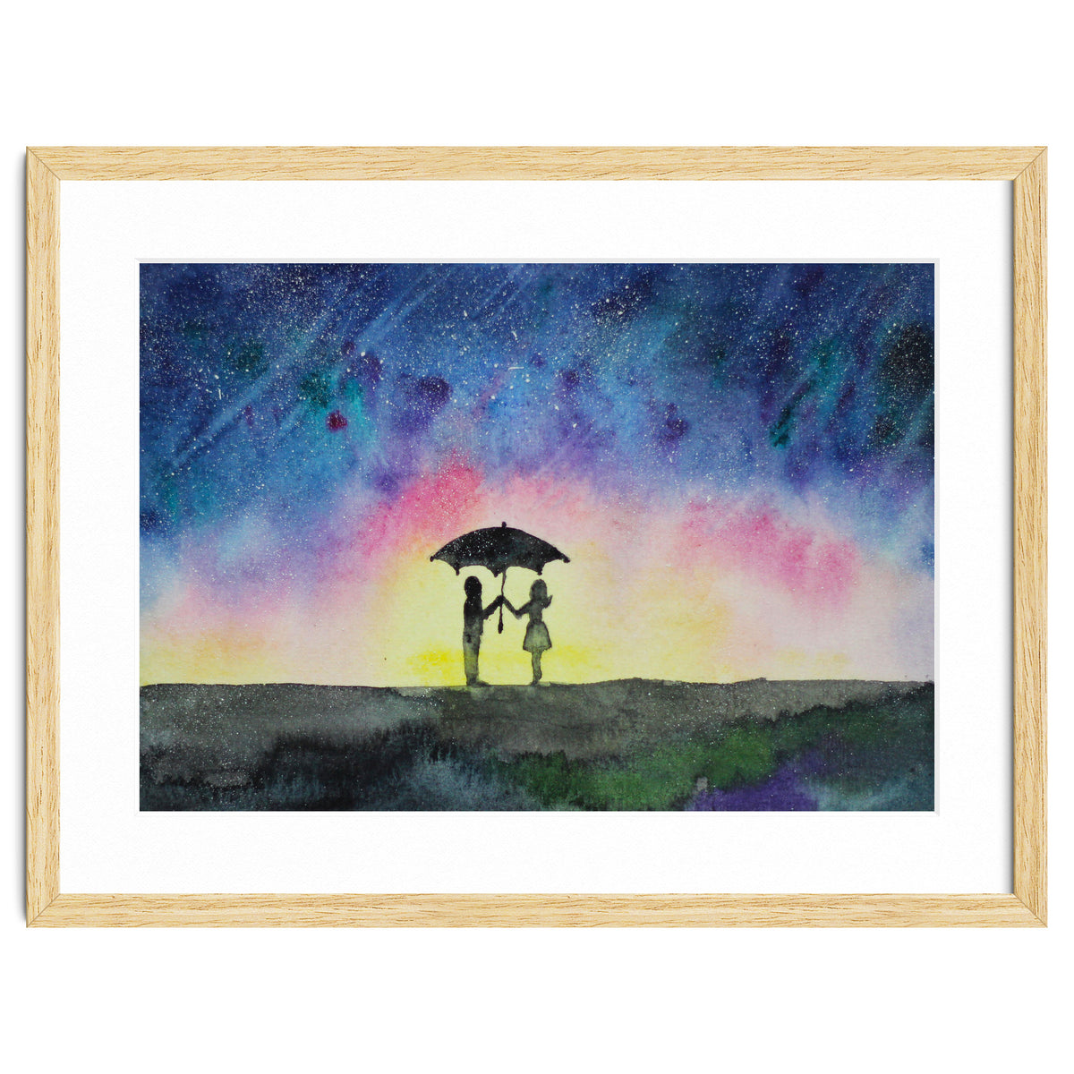 Under the star rain || watercolor