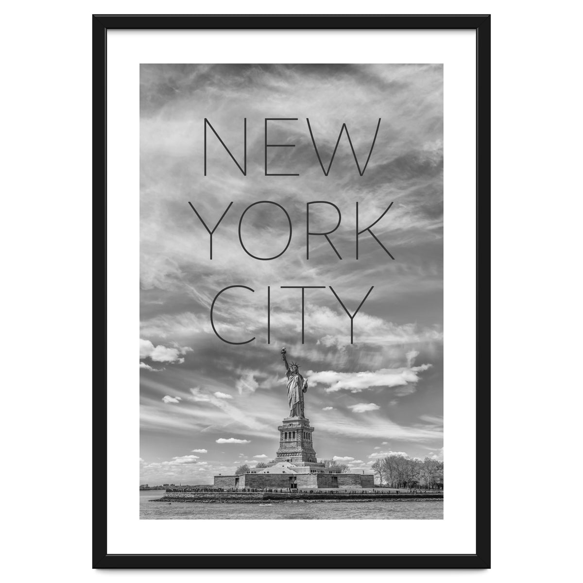 NYC Statue of Liberty | Text & Skyline
