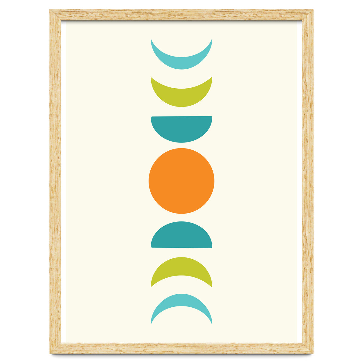 Abstract Moons Teal and Orange