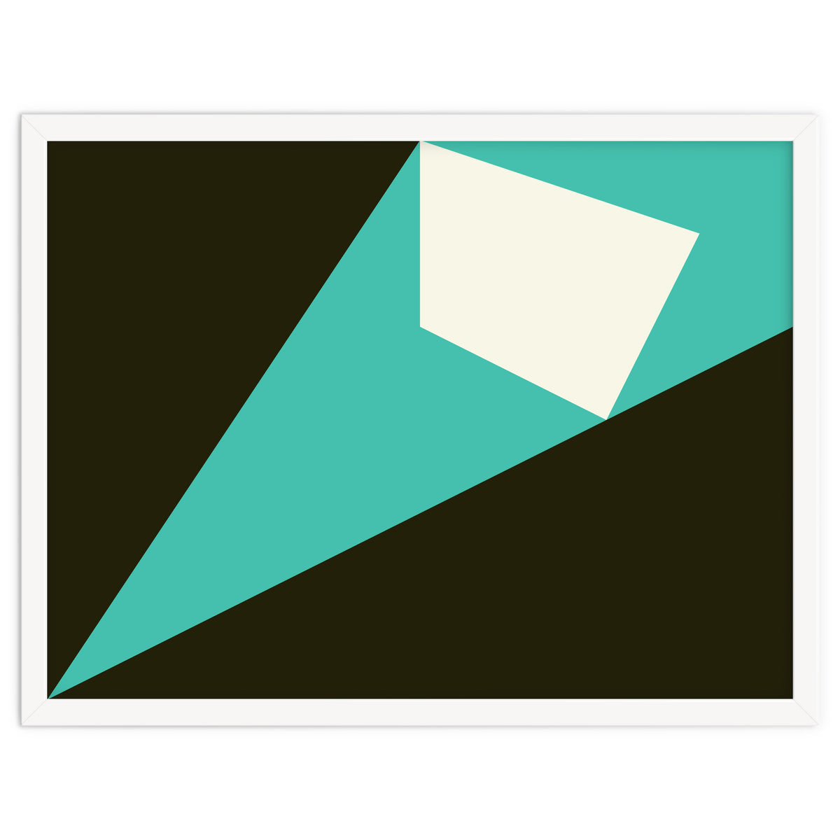 Geometric Shapes No. 72 - turquoise, white & black