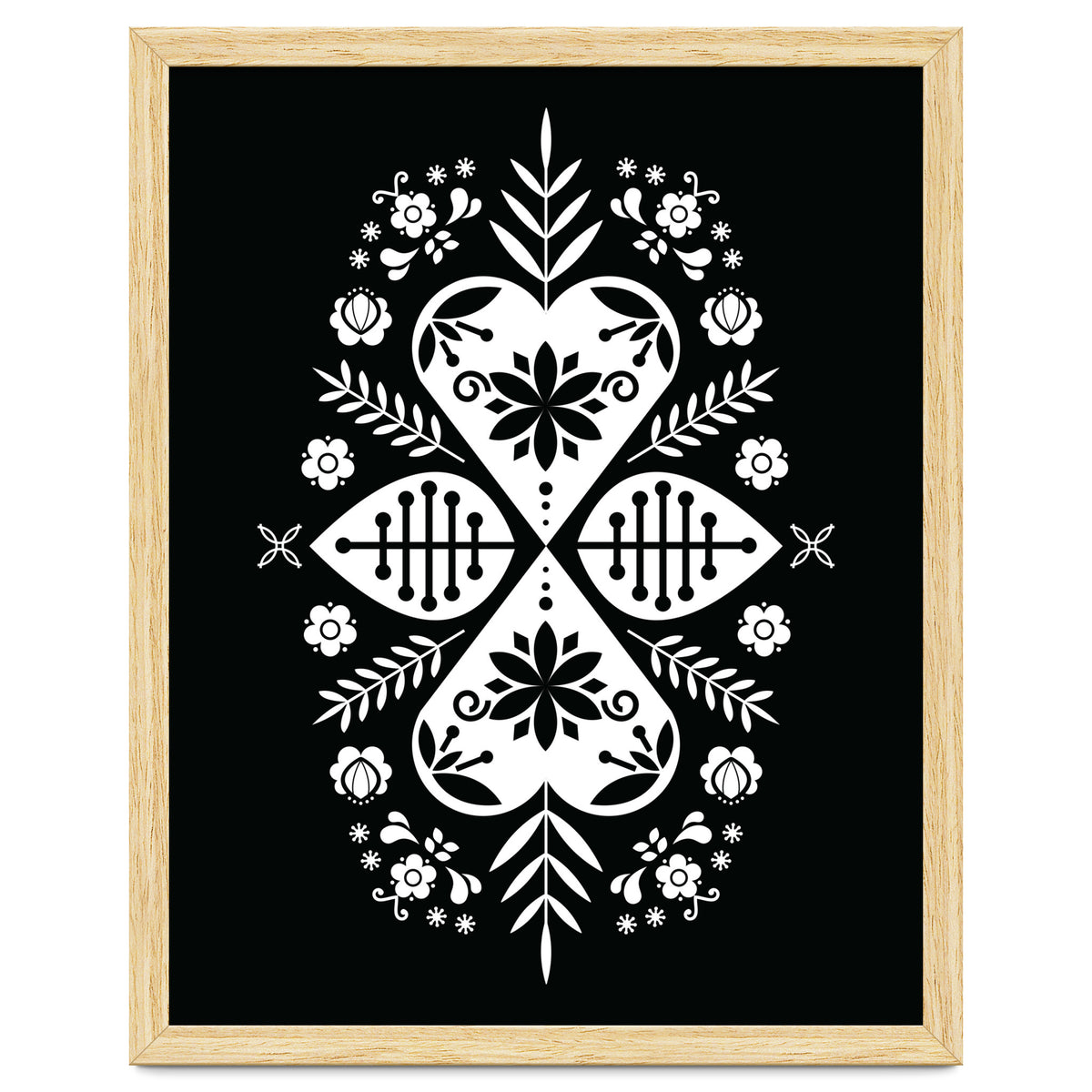 Scandinavian Folk Pattern Monochrome 01