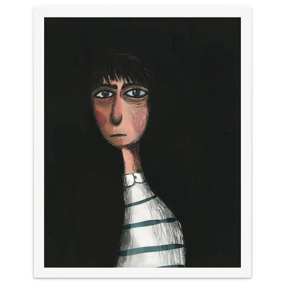 Seated Woman In Stripes