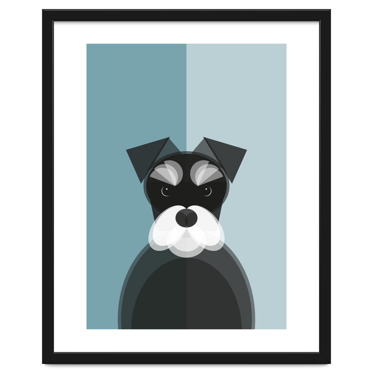 Mid Century Geometric Miniature Schnauzer Dog