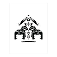 Swedish Dala Horse Folk Pattern (Print Only)