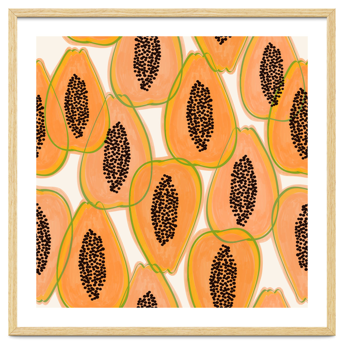 Papaya Cravings | Pastel Watercolor Tropical Fruit Food Painting | Juicy Sweet Illustration