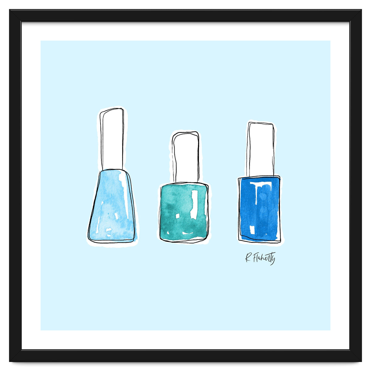 Nail Polish Watercolour | Blue