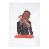 Lady with red roses (Print Only) thumbnail