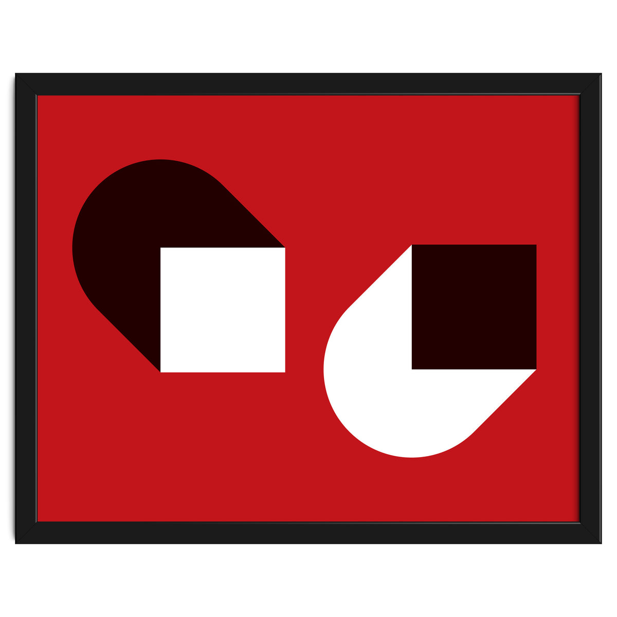 Geometric Shapes No. 38 - red, white & black