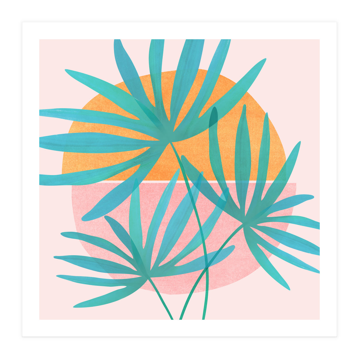 Retro Sunset Palms (Print Only)