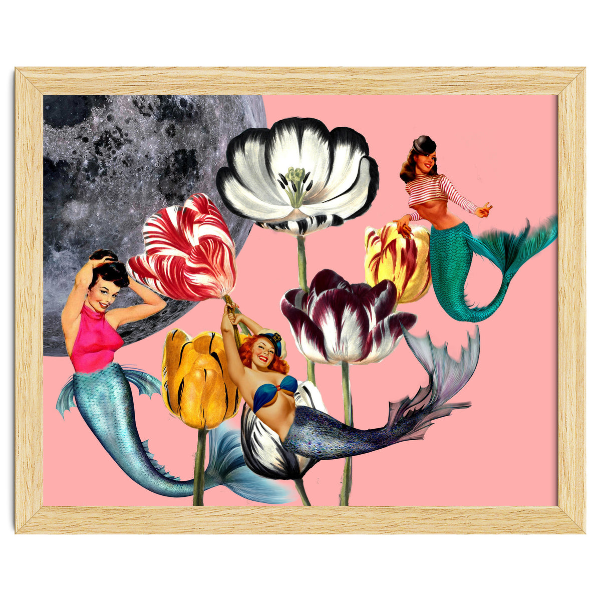 Mermaid Floral with moon