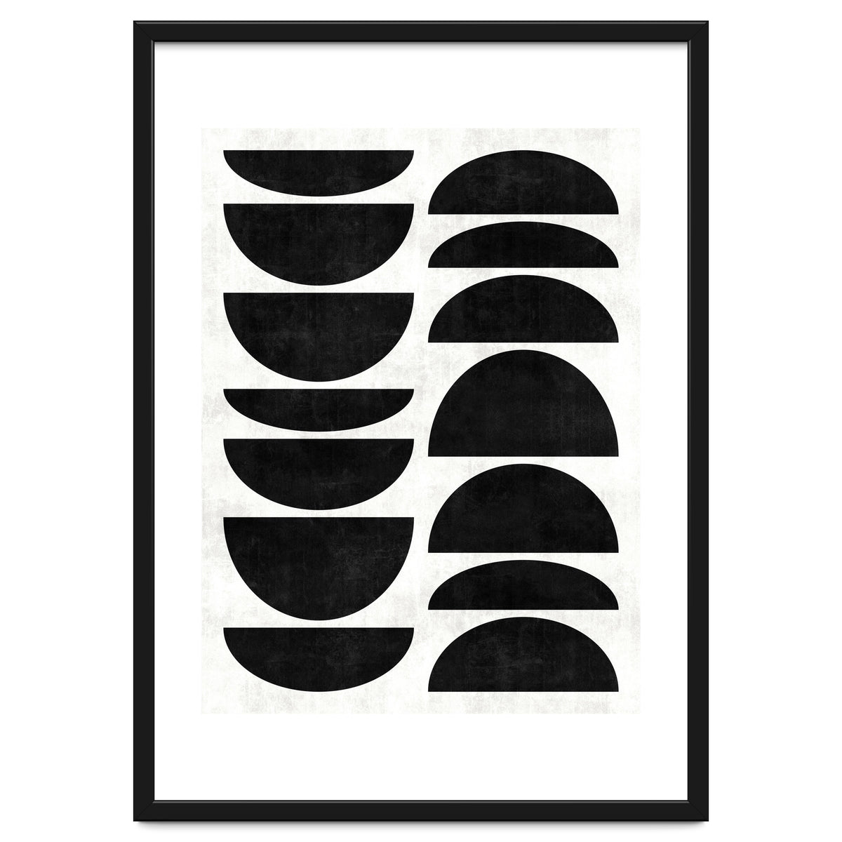 Mid-Century Modern Pattern No.9 - Black and White Concrete