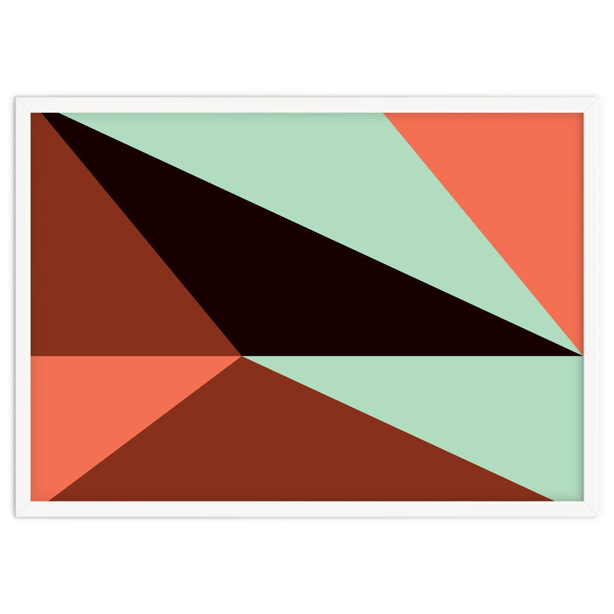 Geometric Shapes No. 17 - pink, brown, mint green & black