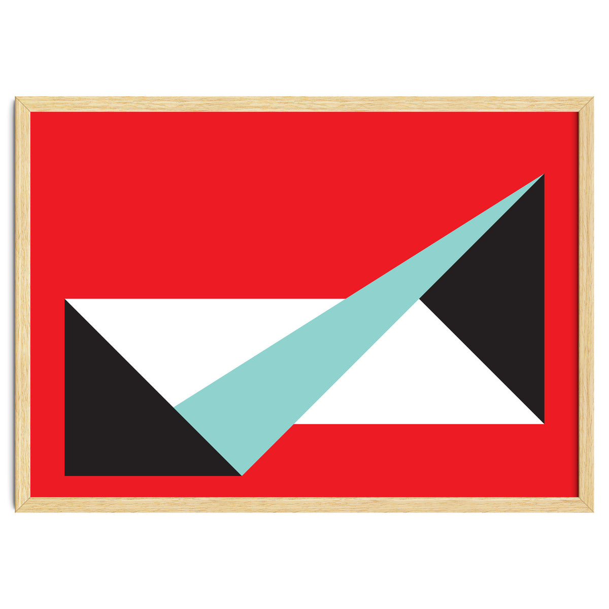 Geometric Shapes No. 49 -  teal, black & red