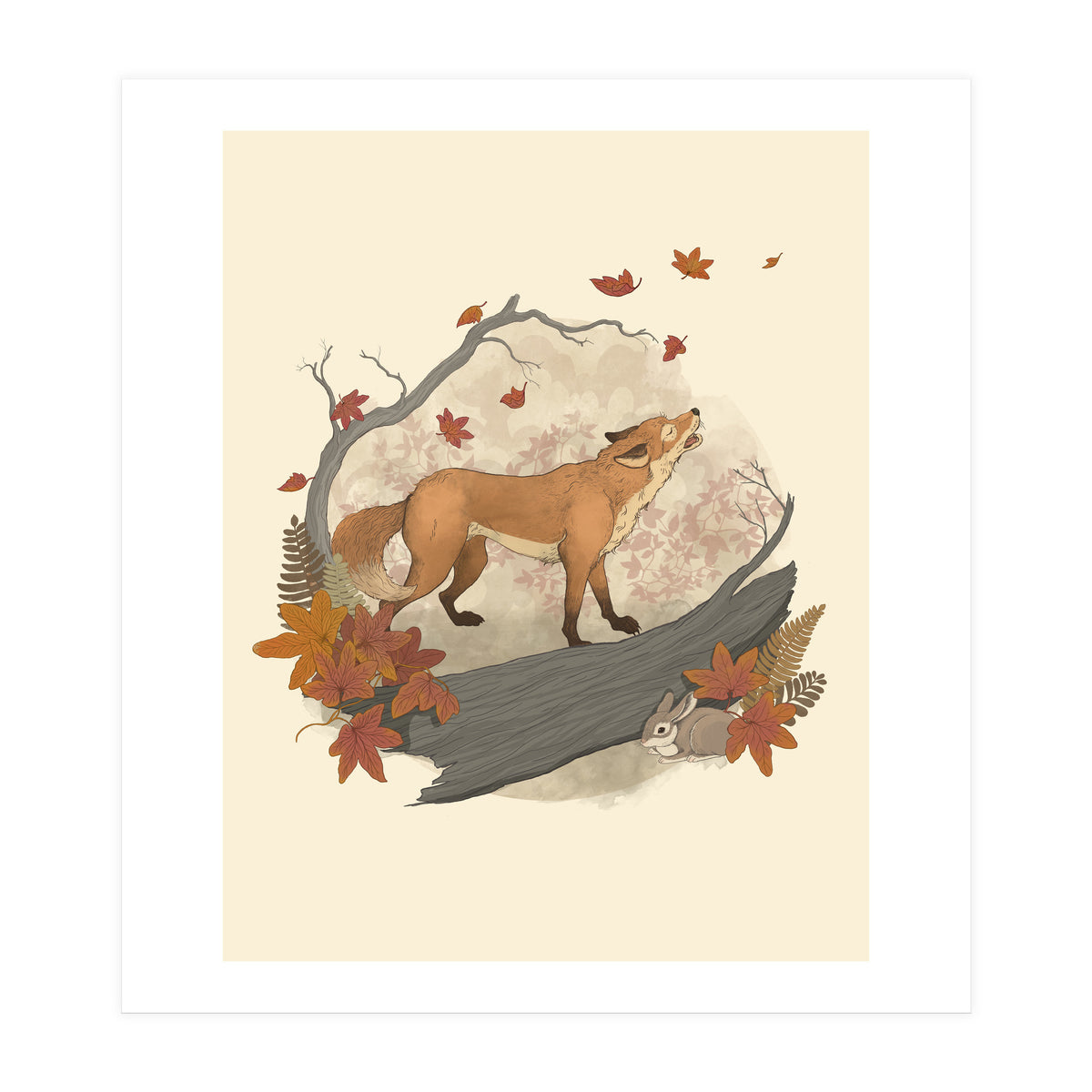 Fox And Rabbit (Print Only)