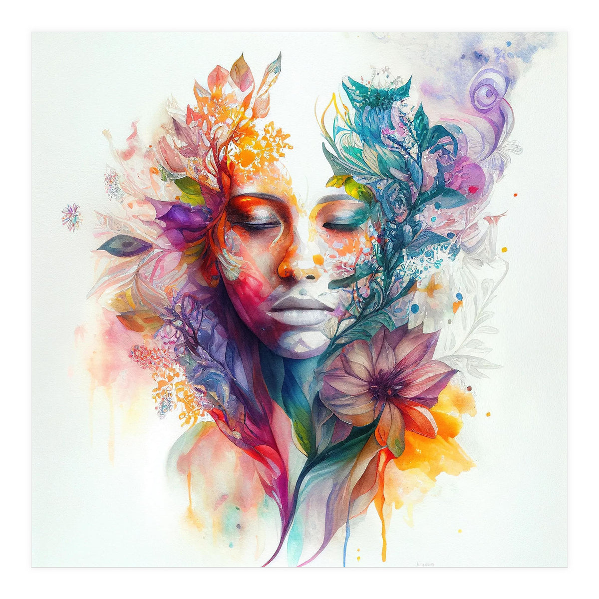 Watercolor Tropical Woman #15 (Print Only)