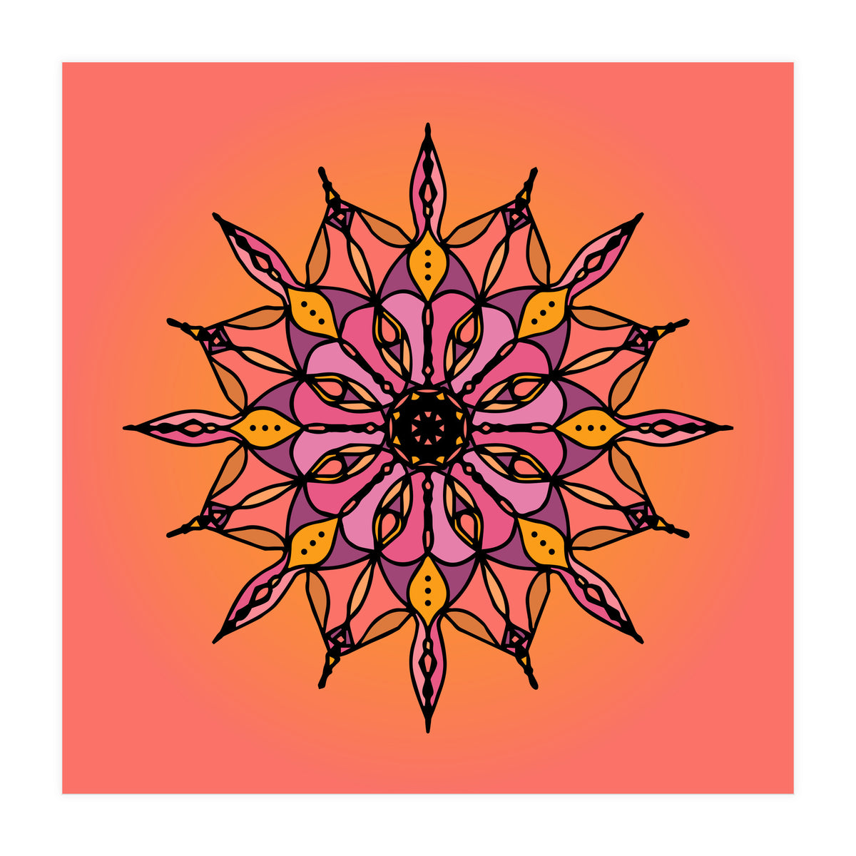 SUNSET CORAL MANDALA (Print Only)