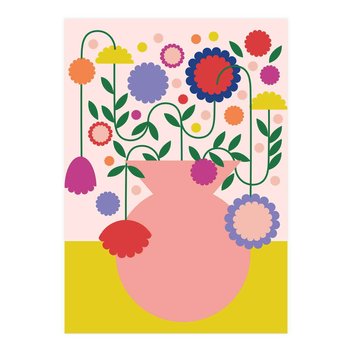 Happy flower Jar  (Print Only)