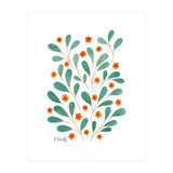 Springtime Floral | Orange and Green (Print Only) thumbnail