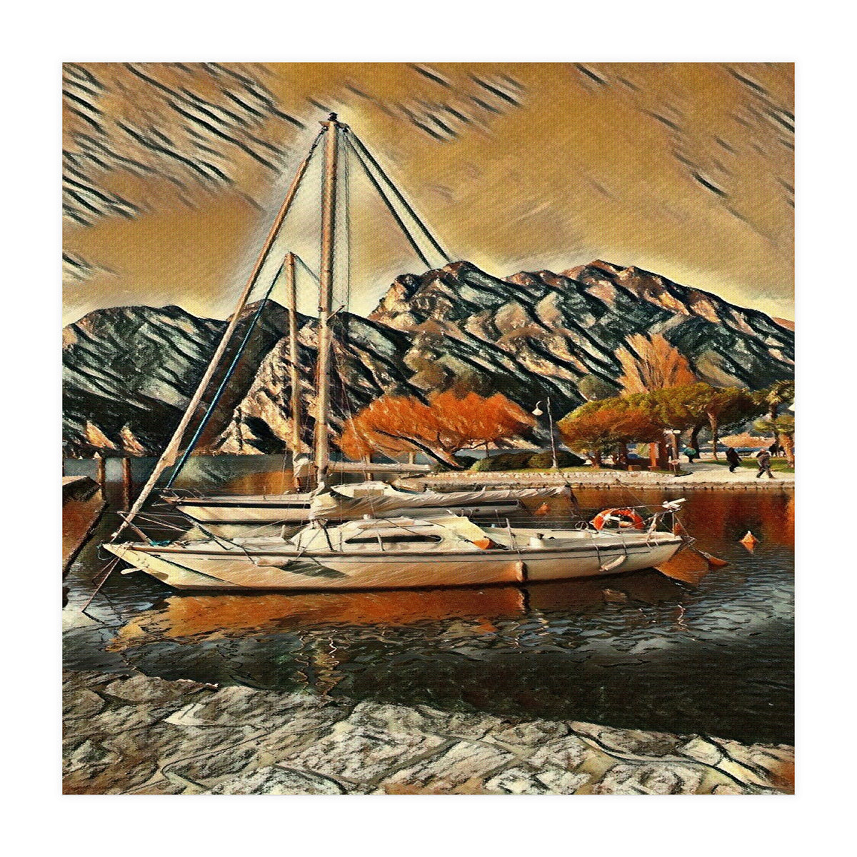 Art boats on Lake Garda, Italia (Print Only)