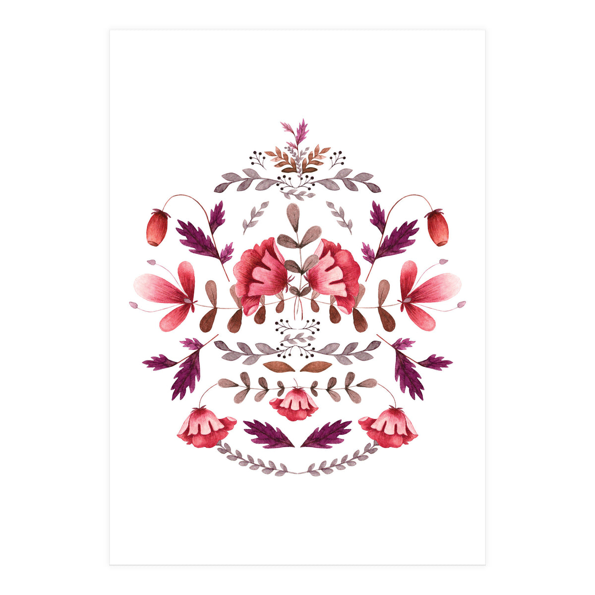 Scandinavian Folk Art Flowers (Print Only)