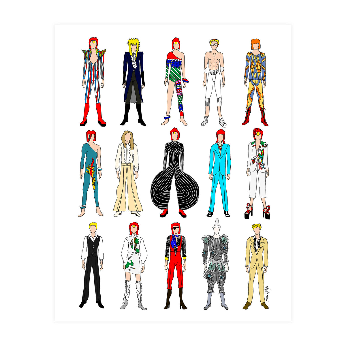 Outfits of Bowie Fashion (Print Only)