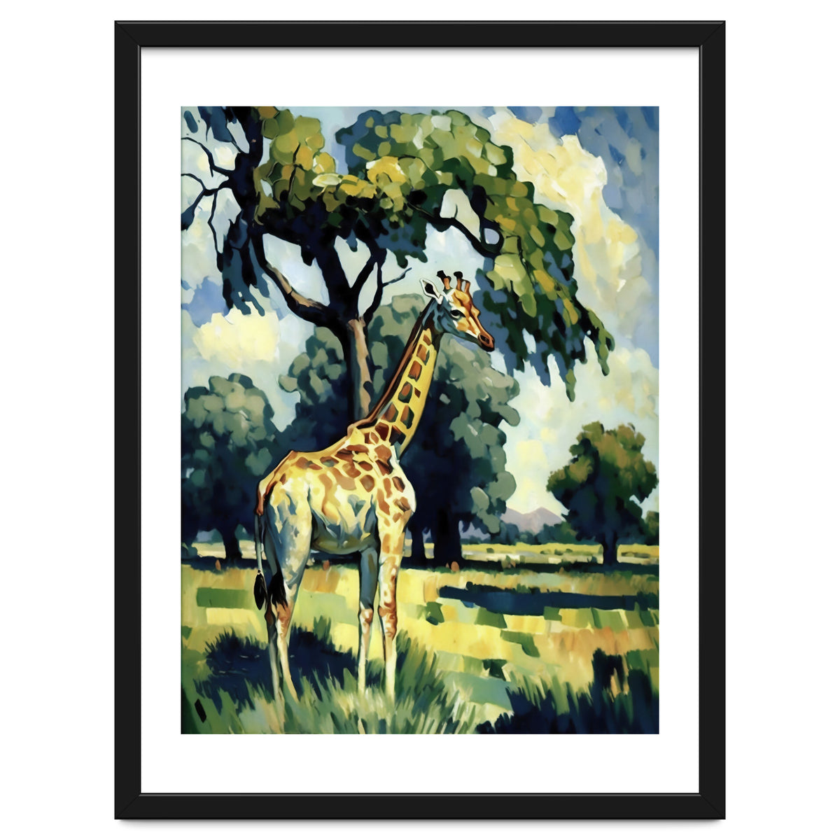 Giraffe Impressionist Painting